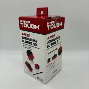 Hyper Tough 4pc Nylon Scrub Brush Cleaning Set Bit Attachments for Power Drill